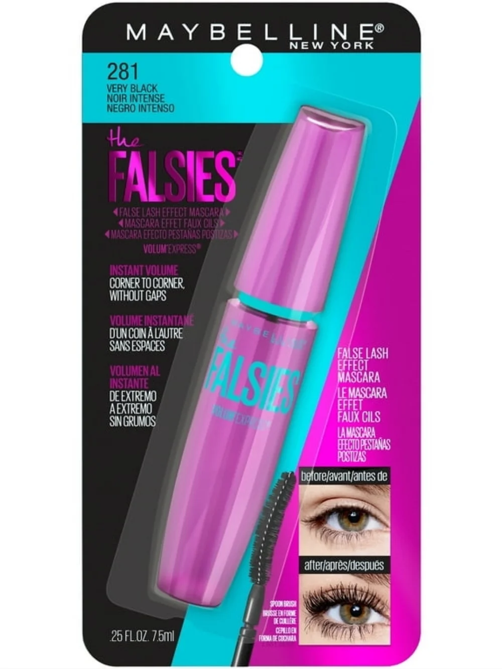 Maybelline, the Falsies, Volume Express, 281 Very Black, 0.25 Fl Oz